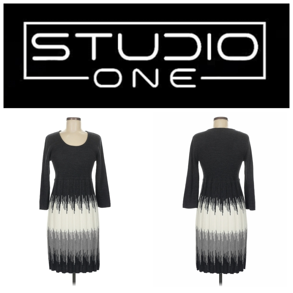 Studio One New York Black and Gray Gradient Dress.